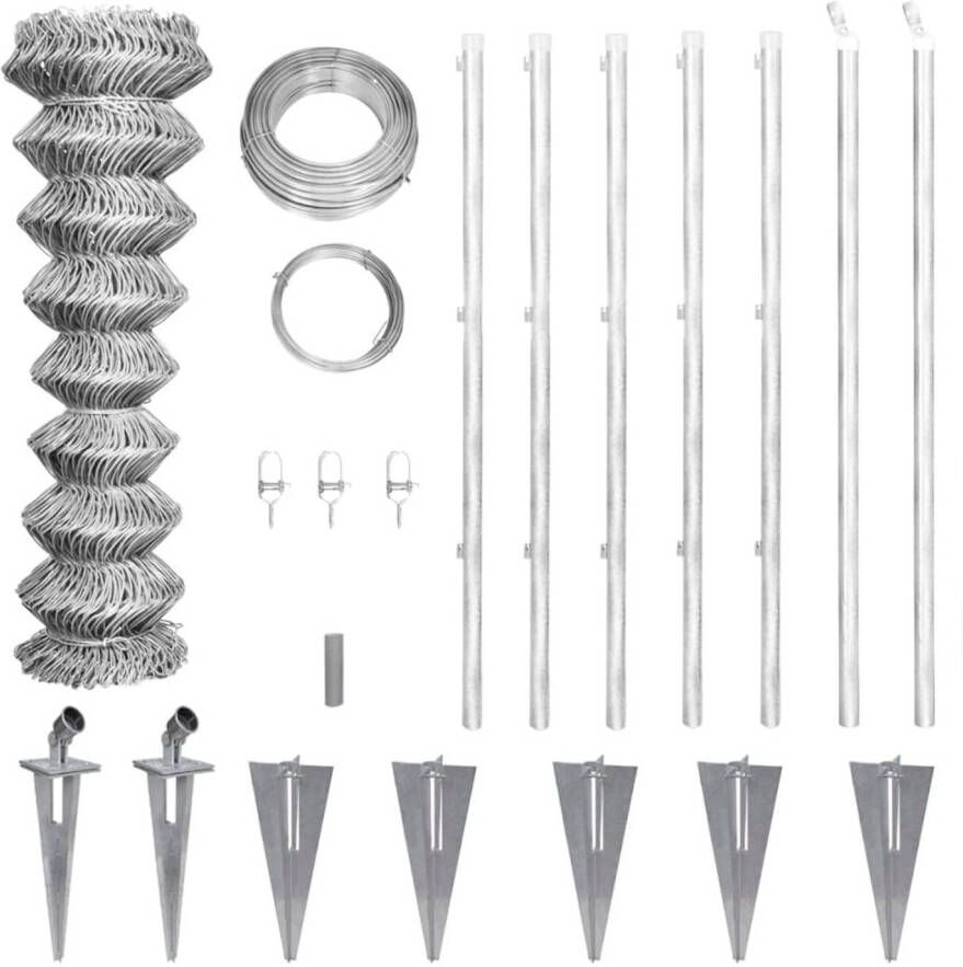 The Living Store Gegalvaniseerd Gaashek 1.5x15m Hoogwaardig Stalen Omheining