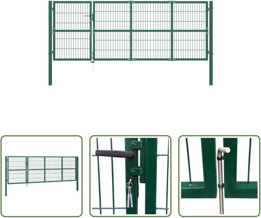 The Living Store Hekpoort Groen 120 cm x 350 cm Gepoedercoat staal