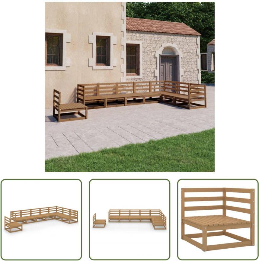 The Living Store Hoek- en Middenbank Tuinset 70 x 70 x 67 cm Massief Grenenhout