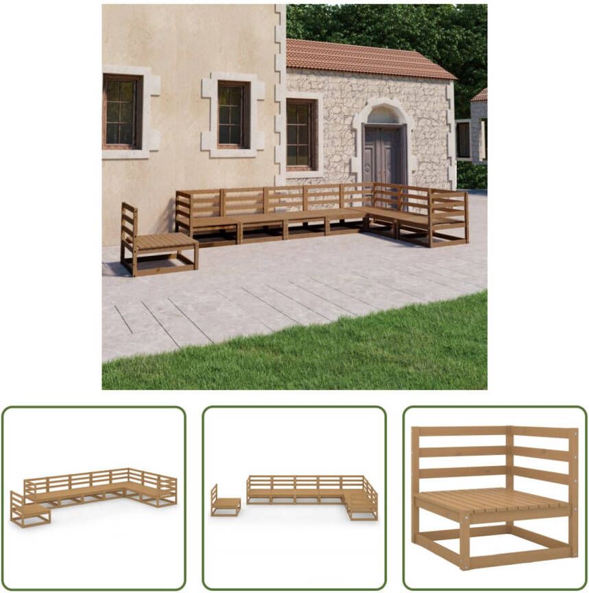 The Living Store Hoek- en Middenbank Tuinset 70 x 70 x 67 cm Massief Grenenhout