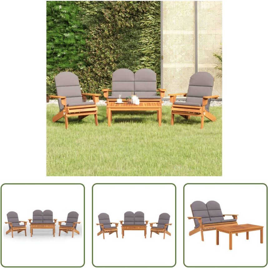 The Living Store Houten Loungeset Adirondack 75x84x90 cm Massief Acaciahout