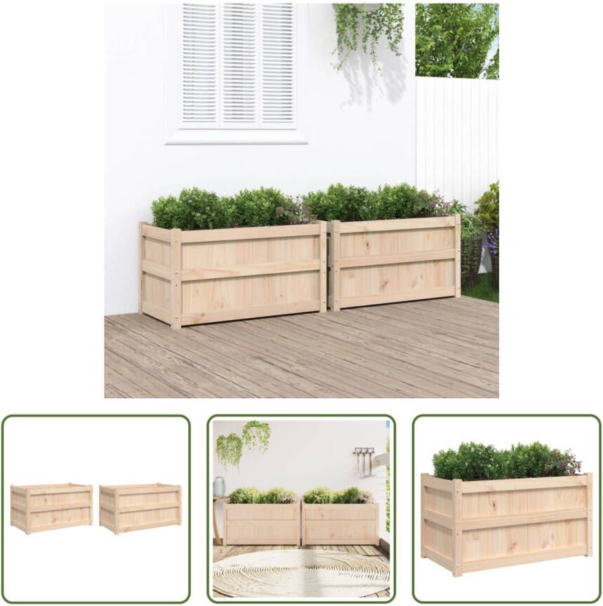 The Living Store Houten Plantenbakken Grenenhout 90 x 50 x 50 cm Decoratief