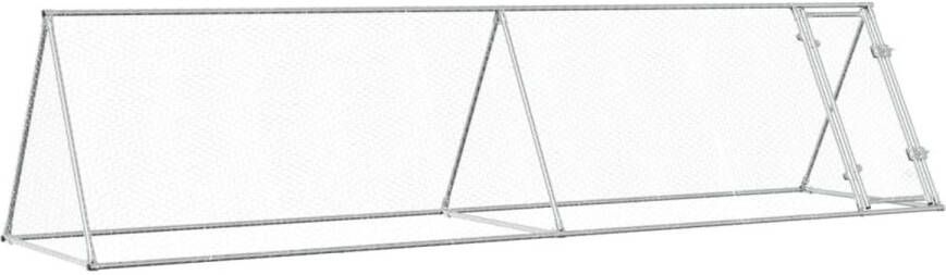 VIDAXL Kippenhok Zilver 400 X 105 X 91 Cm Kippenren