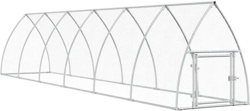 VIDAXL Kippenhok Zilver 600 X 105 X 120 Cm Kippenren