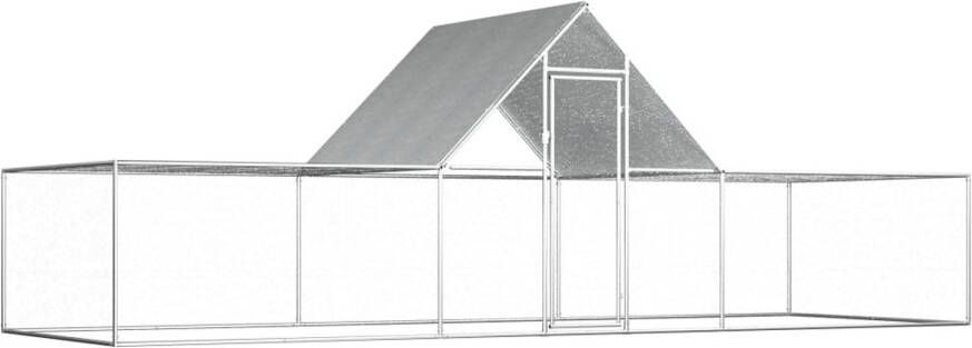 VIDAXL Kippenren Zilver 6 X 2 X 2 M Kippen Ren