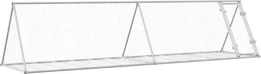 VIDAXL Konijnenkooi Zilver 105 X 400 X 91 Cm Konijnenhok