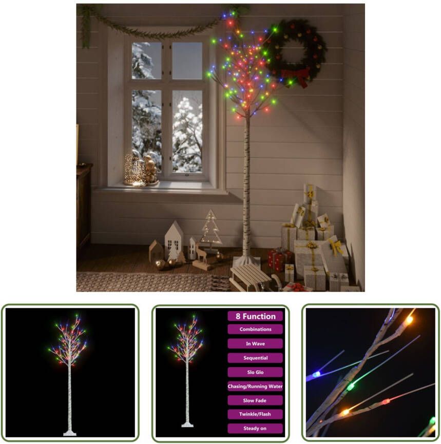 VIDAXL Kunstkerstboom Led Wilgenboom 180 Cm Wit Led Verlichting