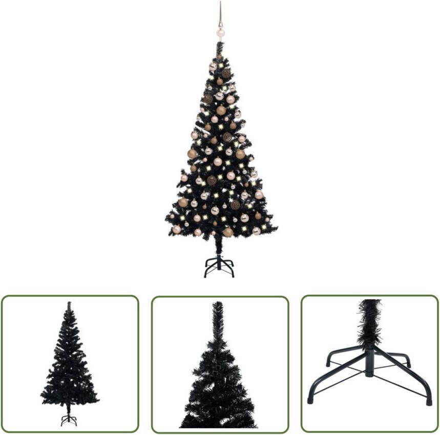 VIDAXL Kunstkerstboom Zwart 120 Cm Led Verlichting