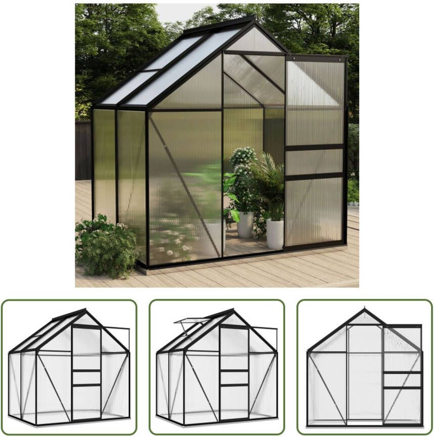 The Living Store Kweekkas Hobbytuinieren 190x130x132 202 cm Aluminium en polycarbonaat