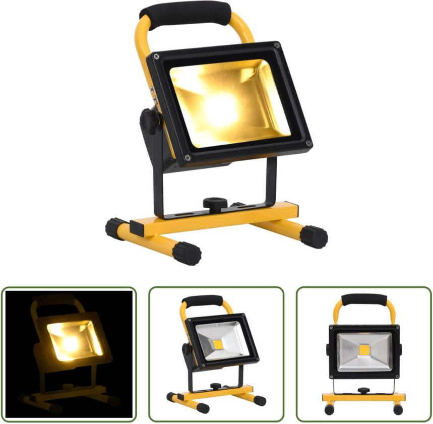 VIDAXL Led-spotlight Oplaadbaar 21.5 X 18.5 X 29 Cm 1.500 Lm 3.000 K