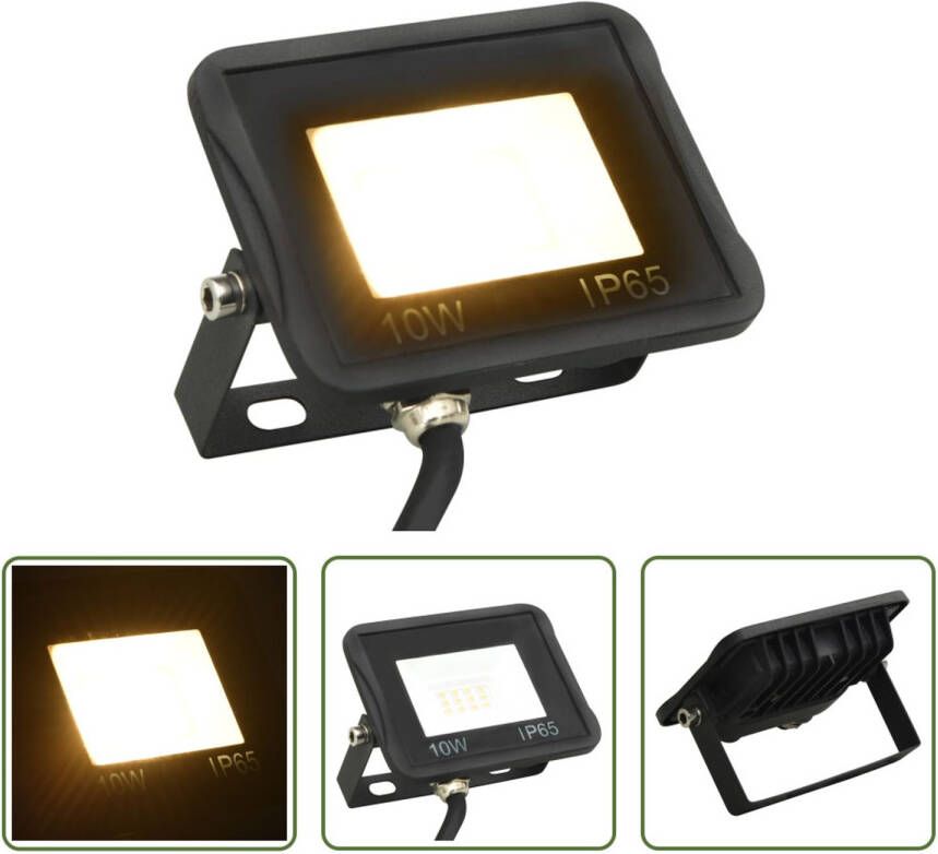 VIDAXL Led Spotlight Tuinlamp 10.5 X 7.5 Cm 700 Lm 3.000 K Zwart