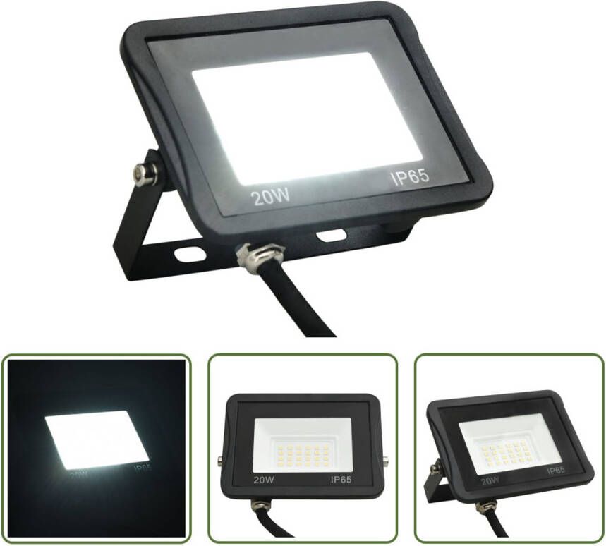 VIDAXL Led Spotlight Tuinlamp 12.5 X 8.5 Cm 20w Koudwit 6.000k