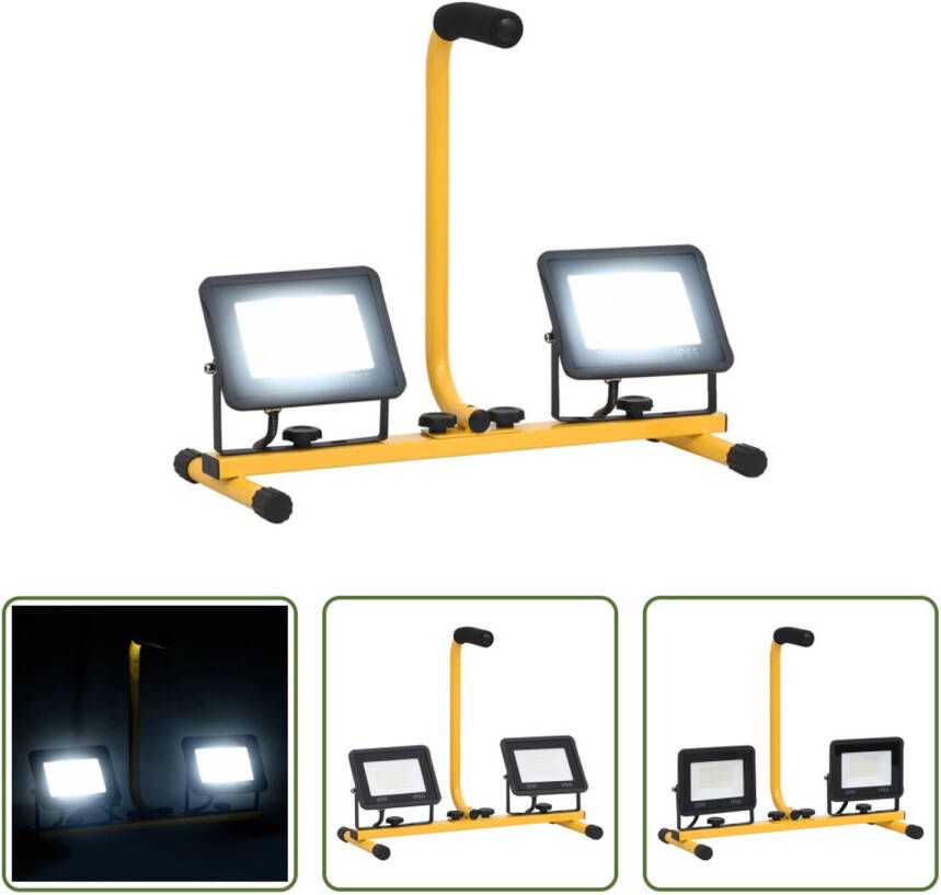 VIDAXL Led Spotlight Werklamp 44.5 X 18.5 X 37 Cm 4.200 Lm 6.000 K