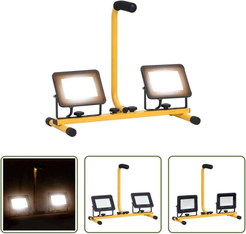 VIDAXL Led Werklamp Spotlight 44.5 X 18.5 X 37 Cm 4.200 Lm 3.000 K