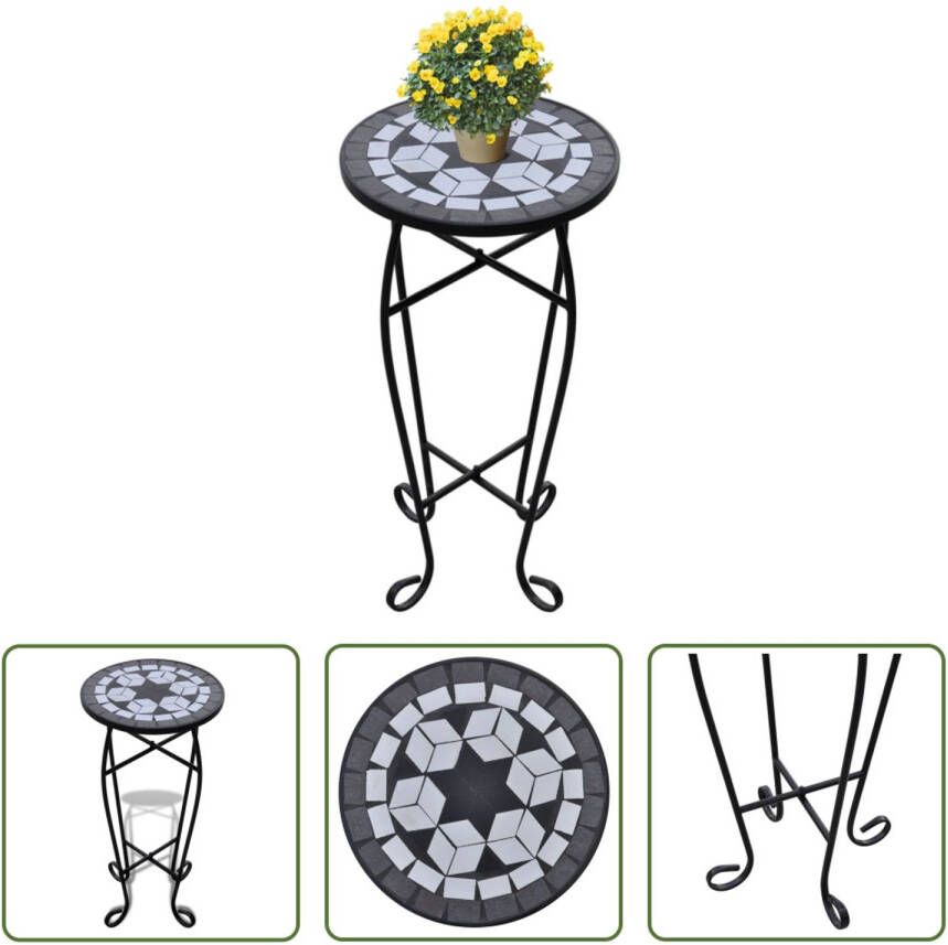 The Living Store Mozaïeken Plantentafel 30 cm Weerbestendig Bijzettafel