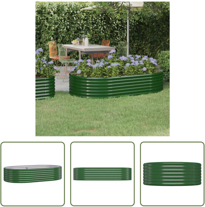 The Living Store Ovale plantenbak Staal 175 x 100 x 36 cm Groen