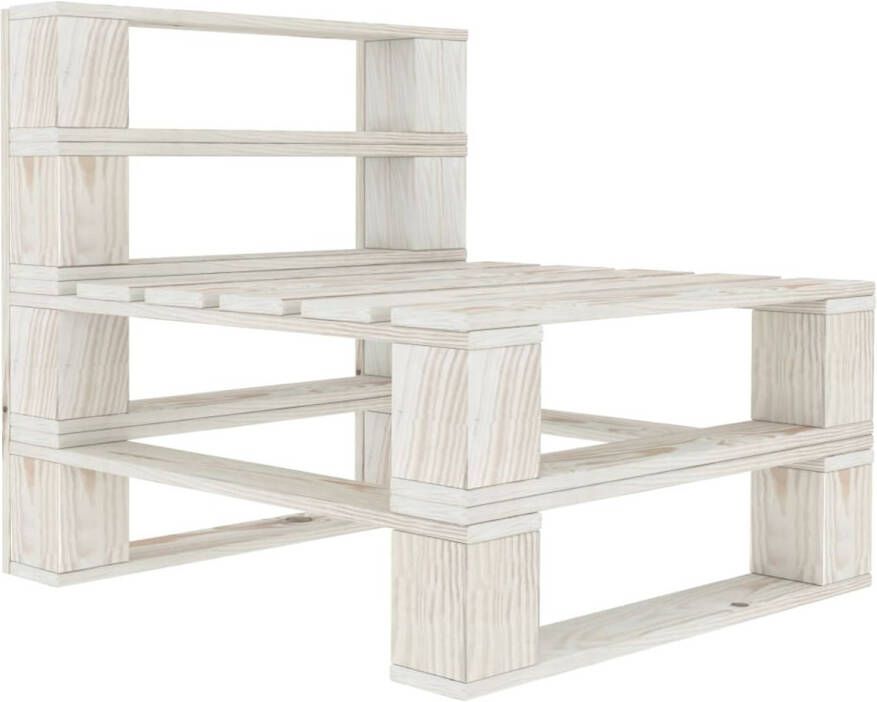 VidaXL -Tuinmiddenbank-pallet-hout-wit