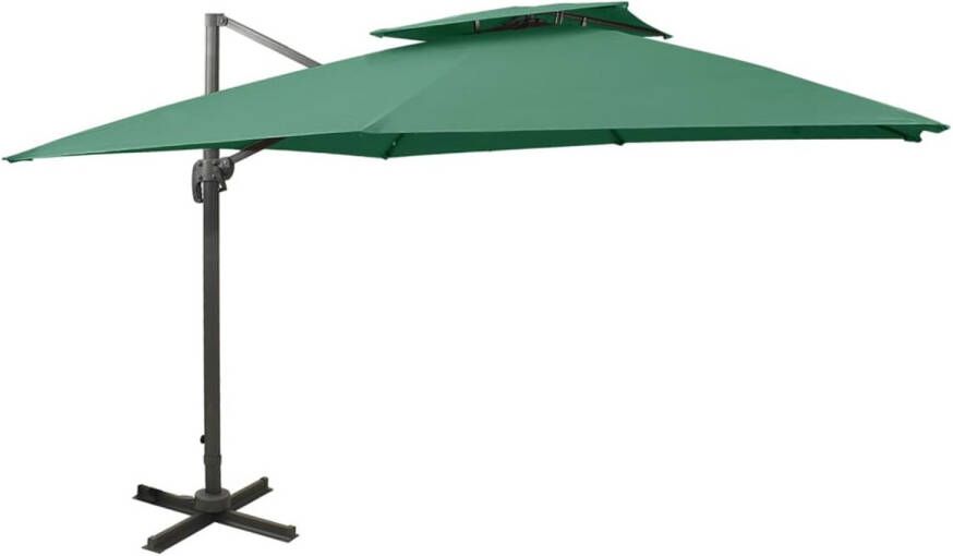 The Living Store Parasol Groen 300x300x258 cm UV-beschermend polyester