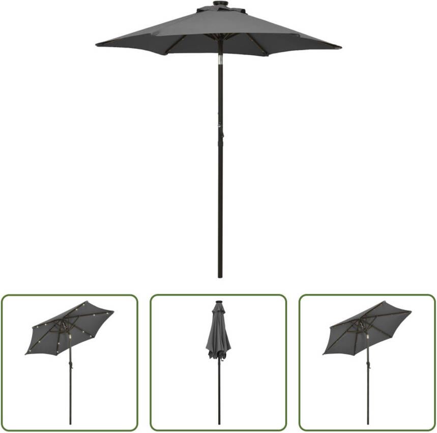 The Living Store Parasol name Tuin en Terras 200 x 211 cm UV-bescherming Inklapbaar