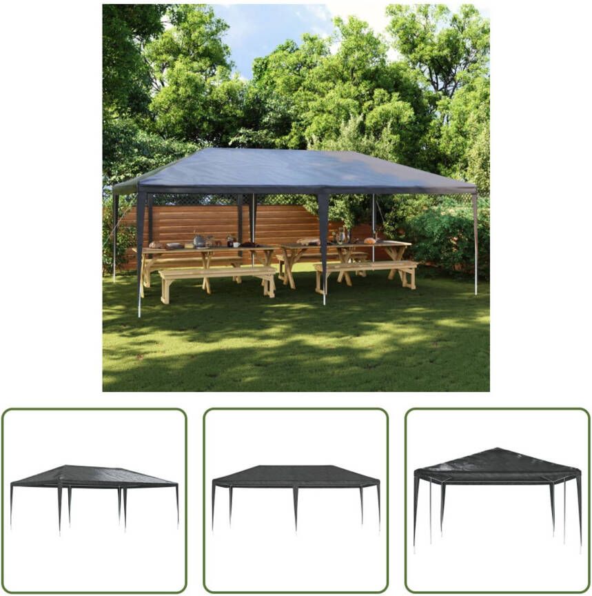 The Living Store Partytent Antraciet 4x6x2.75m UV- en waterbestendig