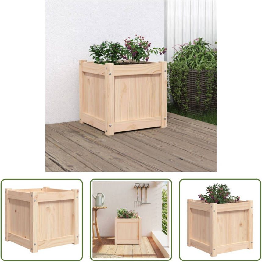 The Living Store Plantenbak Massief Grenenhout 40 x 40 x 40 cm Decoratieve functie