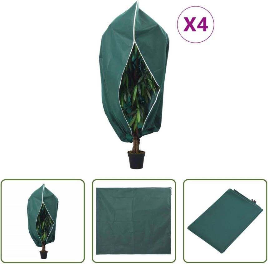 The Living Store Plantenhoes Vlies 3.93 x 3.5 m Ademend en Duurzaam Met Trekkoord en Ritssluiting