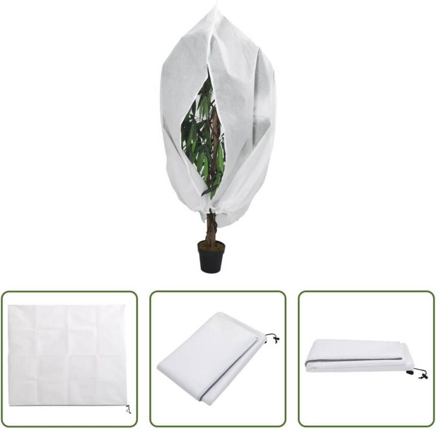 The Living Store Plantenhoes Wit Nonwoven 2.36 x 2m Trekkoord en Ritssluiting