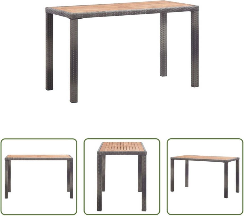 VIDAXL Rattan Buitentafel Antraciet En Bruin 123 X 60 X 74 Cm