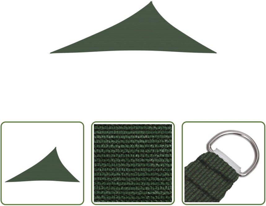 The Living Store Schaduwdoek HDPE 4 x 5 x 6.8 m Driehoek Donkergroen