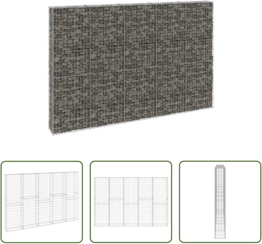 The Living Store Schanskorf Gabion Mand 300 x 30 x 200 cm Zilver