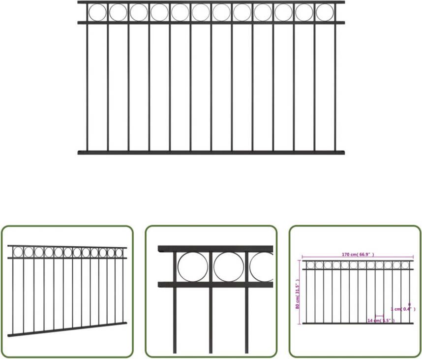 VIDAXL Schuttingpaneel 170 X 80 Cm Zwart