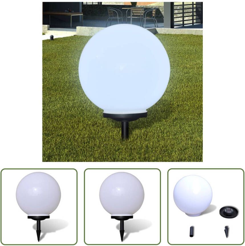 VIDAXL Solar Bollamp Led-verlichtingsset 40 Cm Wit 12x 0.1w Led Per Lamp