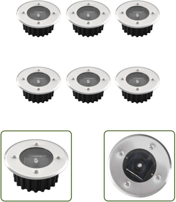 VIDAXL Solar Grondspots Roestvrij Staal 8.5x8.5x3.5 Cm Automatische Sensor