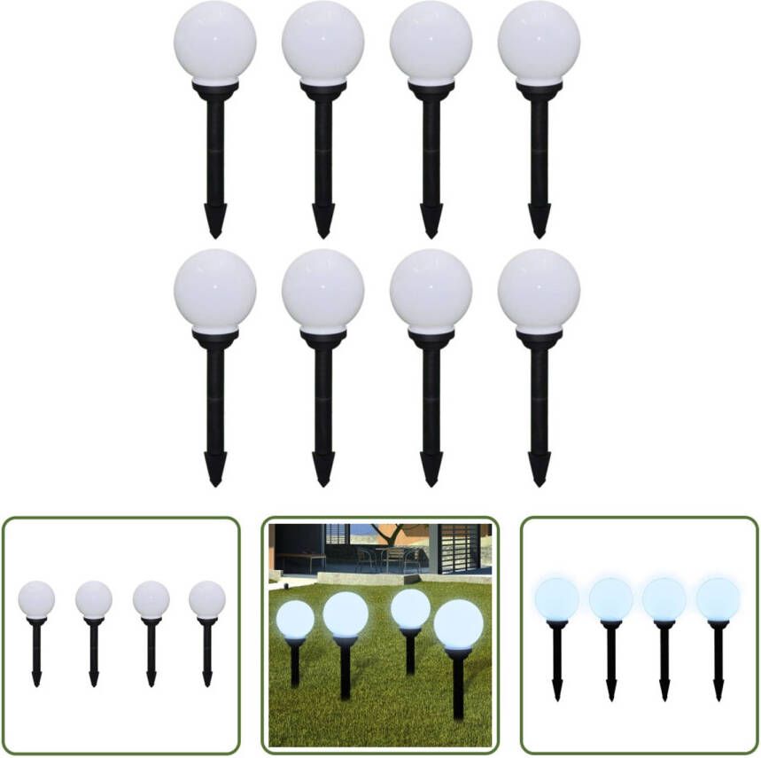 VIDAXL Solarlampen Set 8-delige Bolvormige Lampen 15 Cm Warm Wit