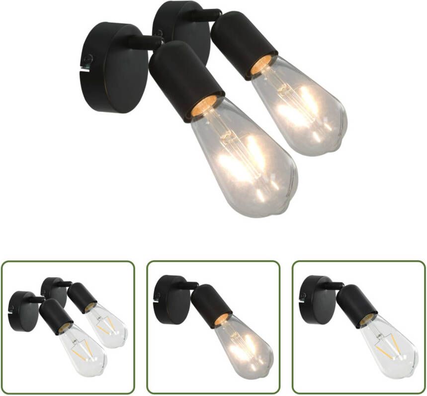VIDAXL Spotlightset Metaal Wandlamp En Plafondlamp 13x8x22 Cm