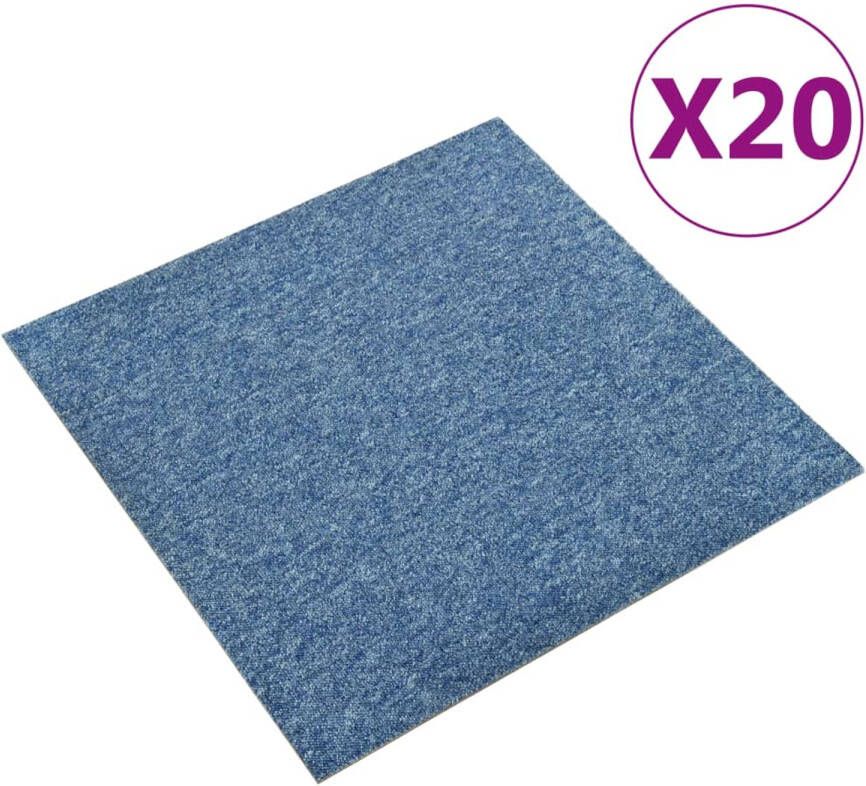 VidaXL Tapijttegels 20 st 5 m² 50x50 cm blauw