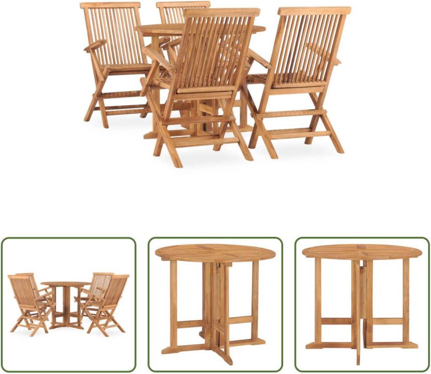 The Living Store Teak Eethoek 90 x 75 cm Inklapbaar