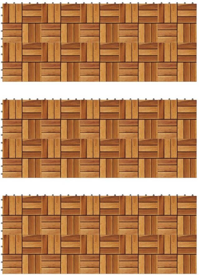 VidaXL Terrastegels 30 x 30 cm Acacia set van 30