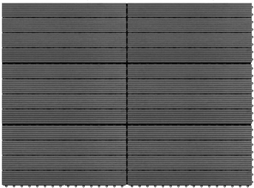 VidaXL Tegels 6 st 1m² 60x30 cm HKC grijs