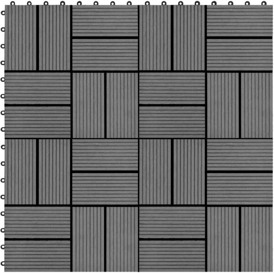 VidaXL Terrastegels 30x30 cm 1 m² HKC grijs 11 st