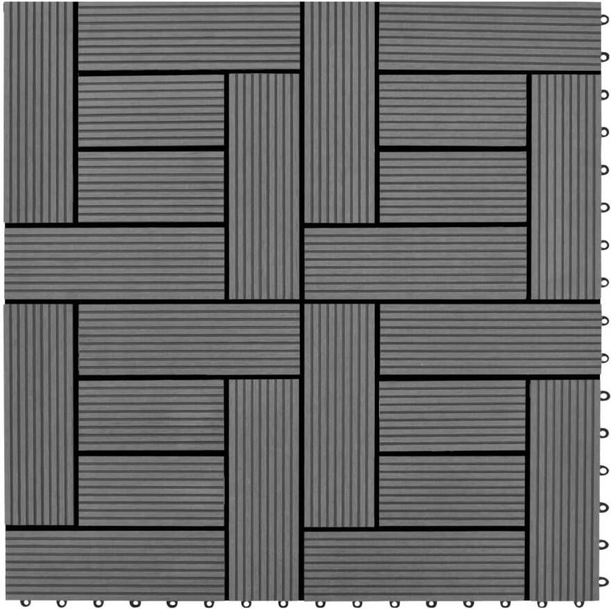 VidaXL 22 st Terrastegels 30x30 cm 2 m² HKC grijs