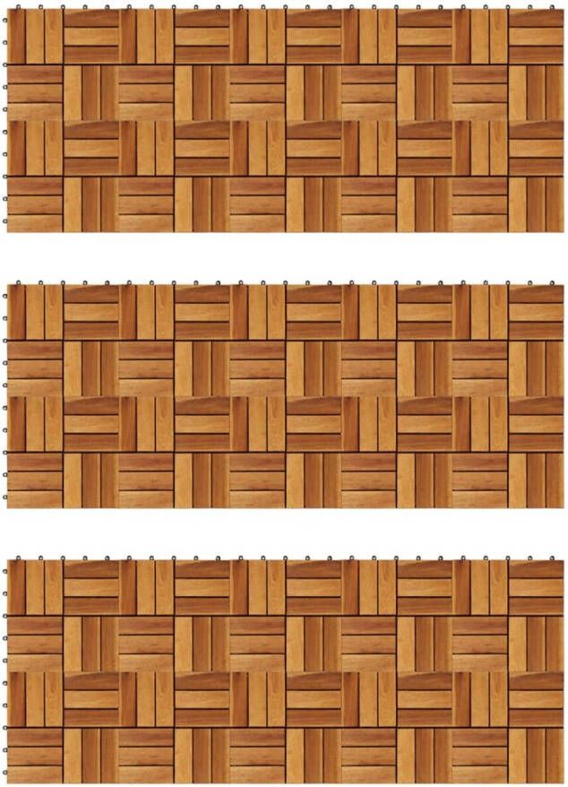 VidaXL Terrastegels 30 x 30 cm Acacia set van 30