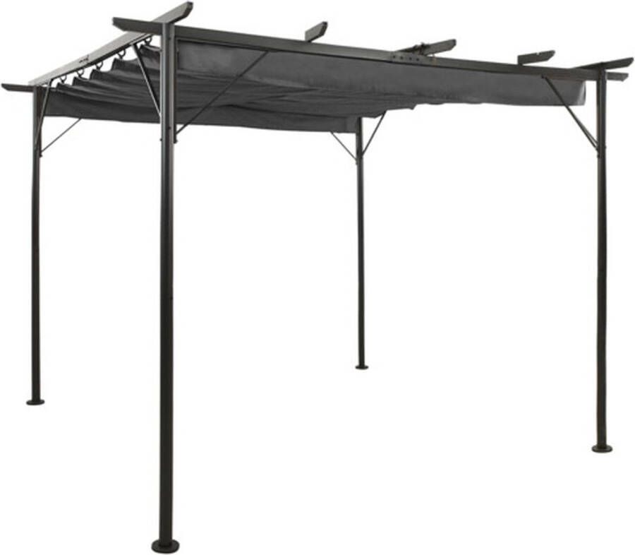 The Living Store Pergola 3 x 3 x 2.25 m Gepoedercoat staal Antraciet