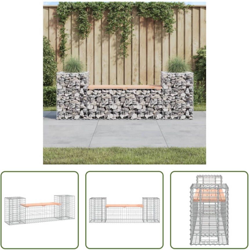 The Living Store Tuinbank Douglas Gabion 183 x 41 x 60.5 cm Plantenbak Sterke Basis Compact Ontwerp