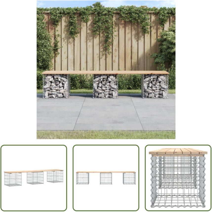 The Living Store Tuinbank Massief grenenhout Gegalvaniseerd staal 203x44x42 cm Compact ontwerp