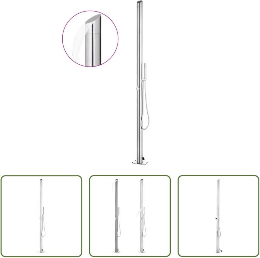 VIDAXL Tuindouche Rvs Hoofddouche En Handdouche 220cm Hoog