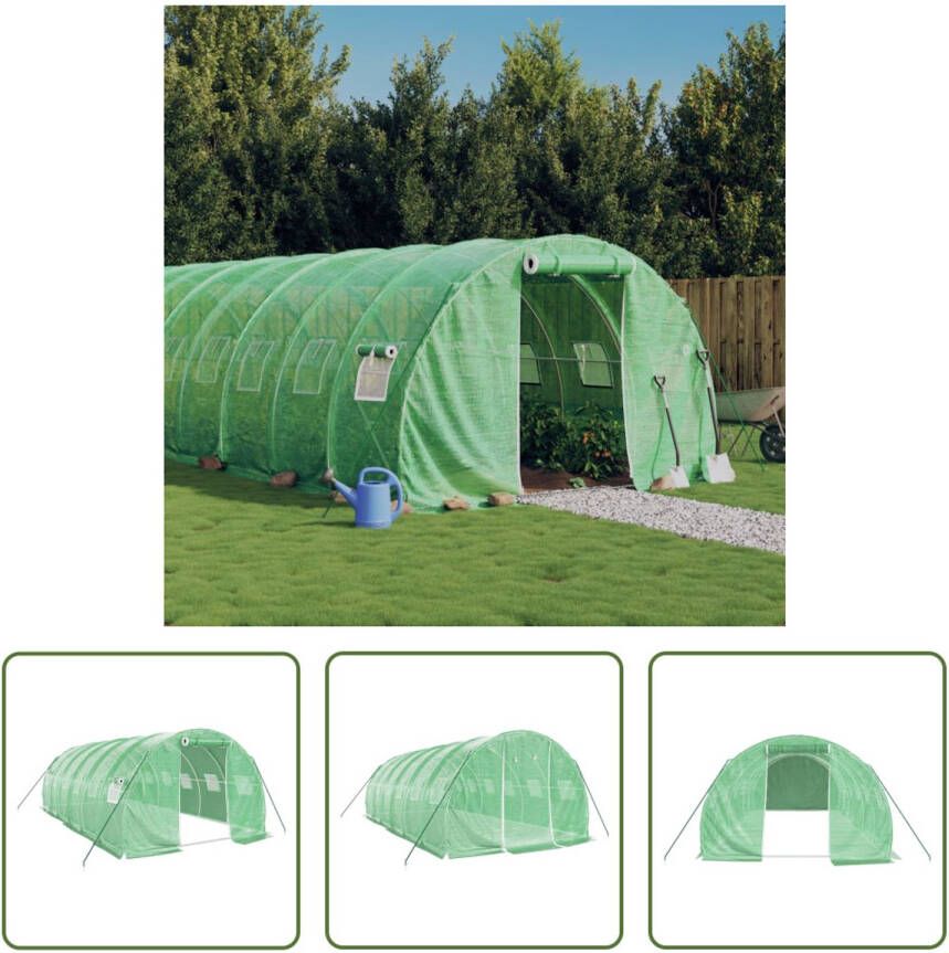 The Living Store tuinkas 6x3x2m polyethyleen en gegalvaniseerd staal groen