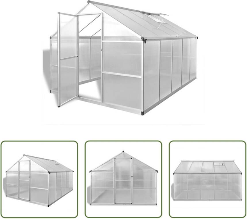 The Living Store Tuinkas Aluminium 7.55 m² 302x250x195 cm UV-bestendig