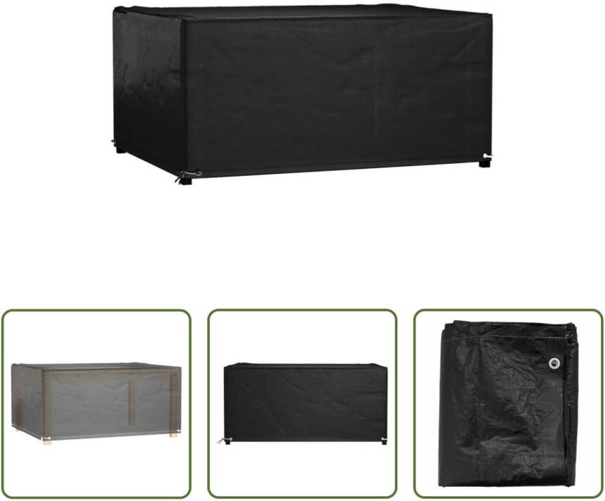 The Living Store Tuinmeubelhoes PE 160 x 120 x 75 cm Zwart