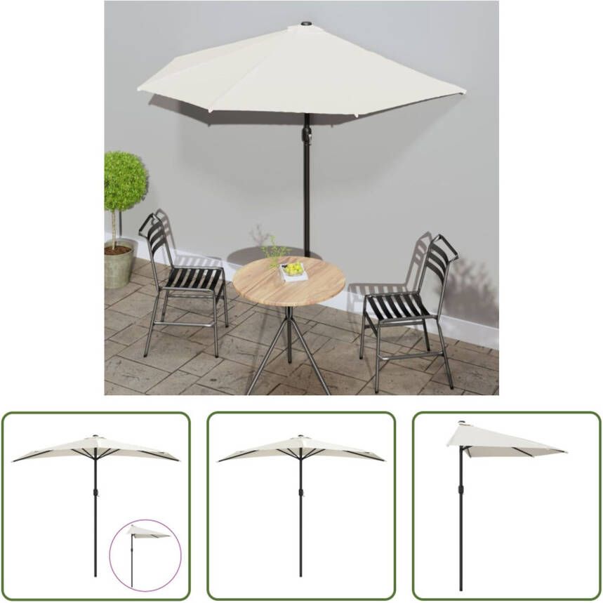 The Living Store Tuinparasol Zandkleurig 270 x 144 x 222 cm Polyester Aluminium paal